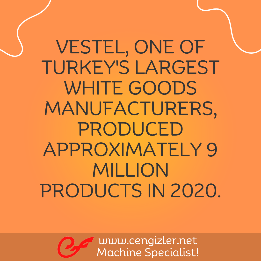 2 Vestel, one of Turkey's largest white goods manufacturers, produced approximately 9 million products in 2020